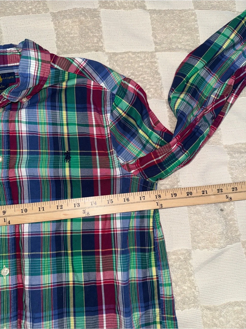 Ralph Lauren‎ Green, Blue & Red Plaid Button-Down Shirt L (14-16)